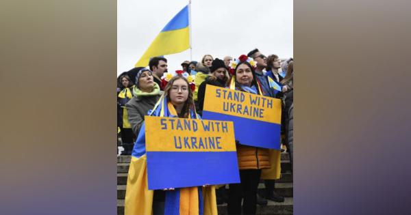 ウクライナ「和平には勝利必要」　米首都で集会、支援訴え