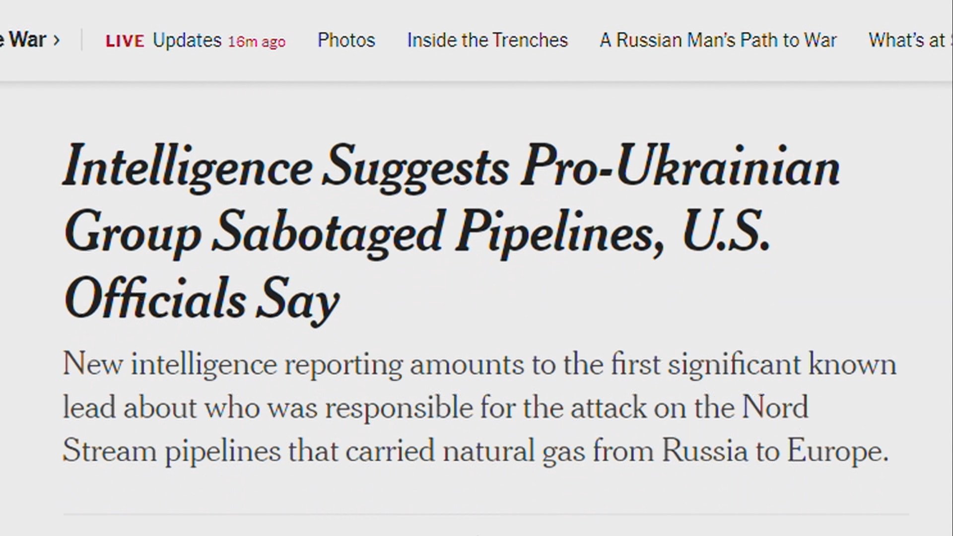 ノルドストリームのガス漏れ　ウクライナ支持グループの破壊工作か　米メディア報道
