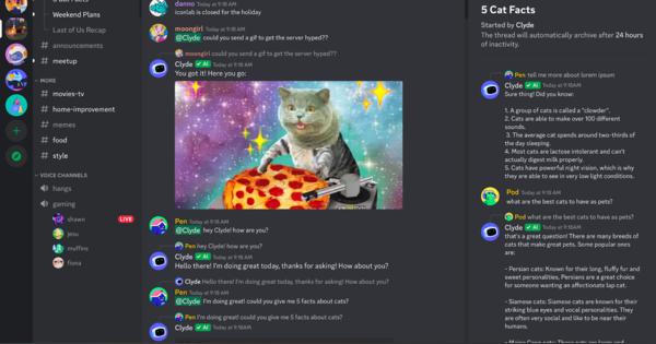 Discord、ChatGPTと同じ技術採用のチャットbot「Clyde」や会話要約機能などを発表