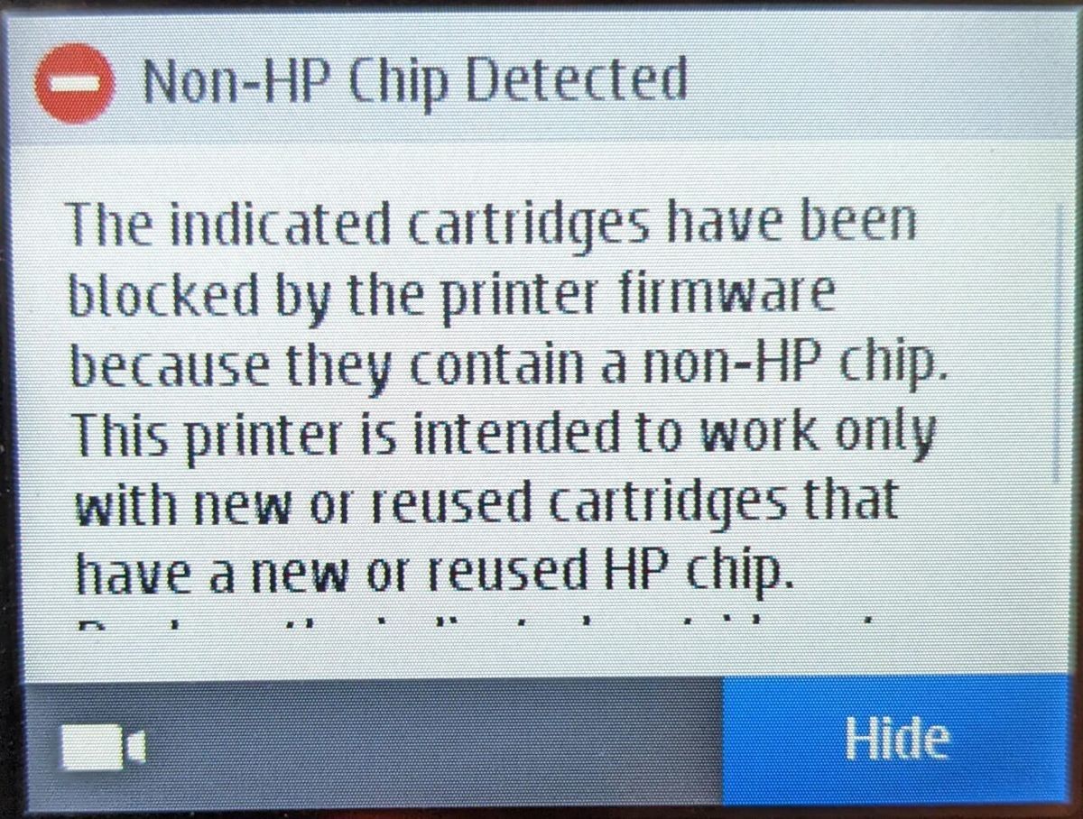 HP、ファームウェアアップデートでサードパーティ製インクの使用を禁止