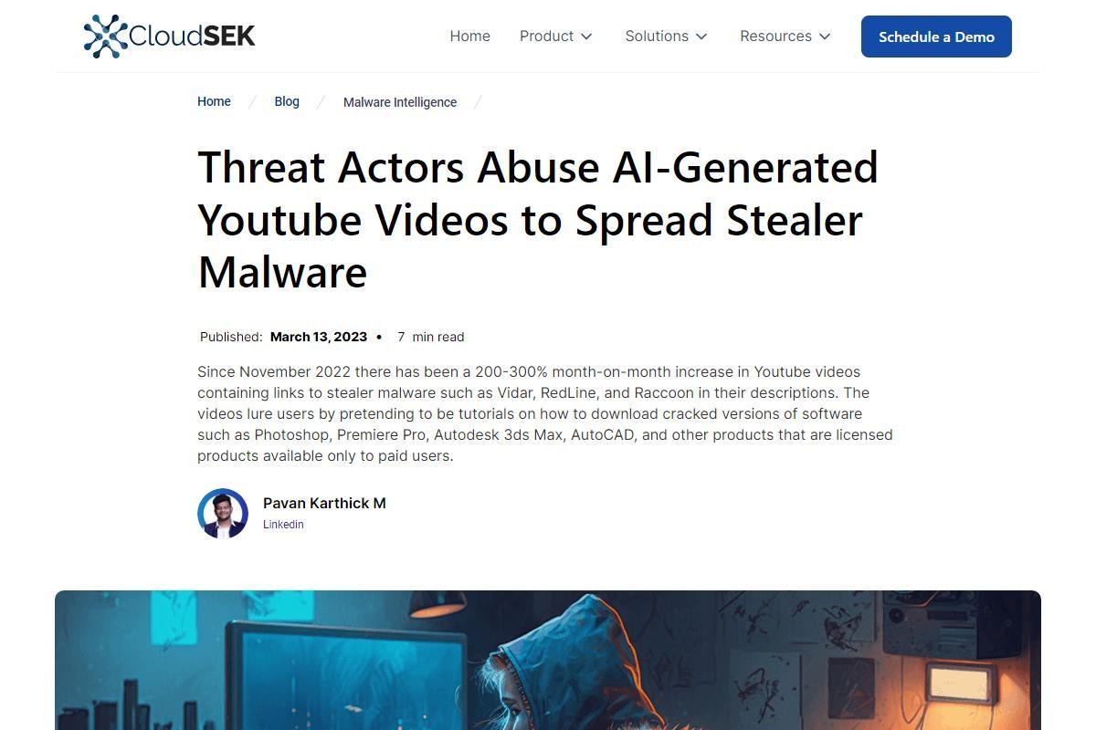 AIが生成したYouTube動画でマルウェアに感染させるサイバー攻撃が増加