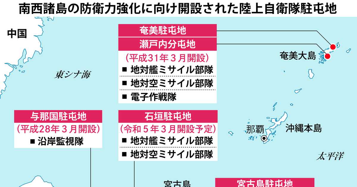 石垣島の陸自駐屯地、１６日開設　国防の「空白」解消へ　地元自治体に軋轢も