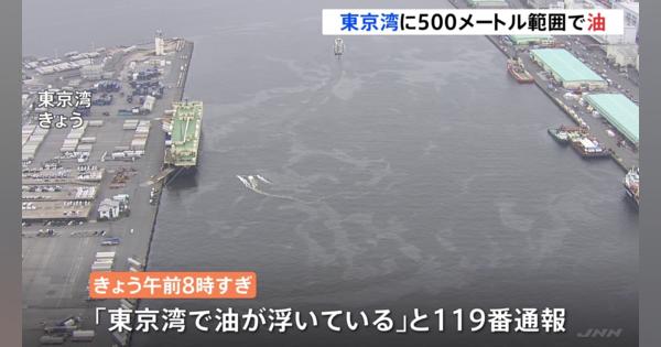 東京湾で油流出 近くには船 約500メートルの範囲 江東区や大田区