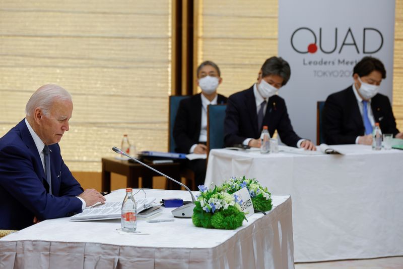 バイデン米大統領、豪で来月開催のクアッド首脳会議に出席