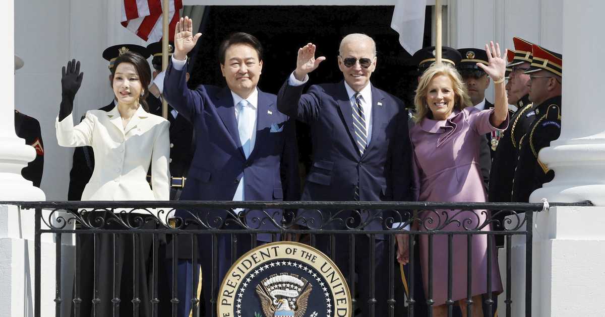 米が韓国に戦略原潜派遣　首脳会談「ワシントン宣言」発表へ