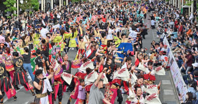 青森市中心街に5万人の熱気　よさこいに大型ねぶたも　「春フェス」盛況
