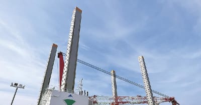 大林組、東亜建設工業／共同建造のＳＥＰ船が完成、つり上げ能力１２５０トン
