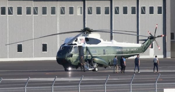 米大統領専用ヘリ、広島ヘリポートに飛来　サミットの予行演習か