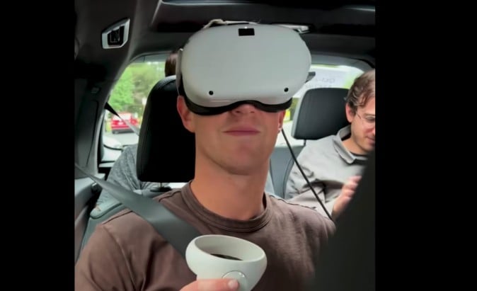 ザッカーバーグ氏が「走る車内でMeta Quest 2を操作する」動画を公開。BMWと提携し共同開発か