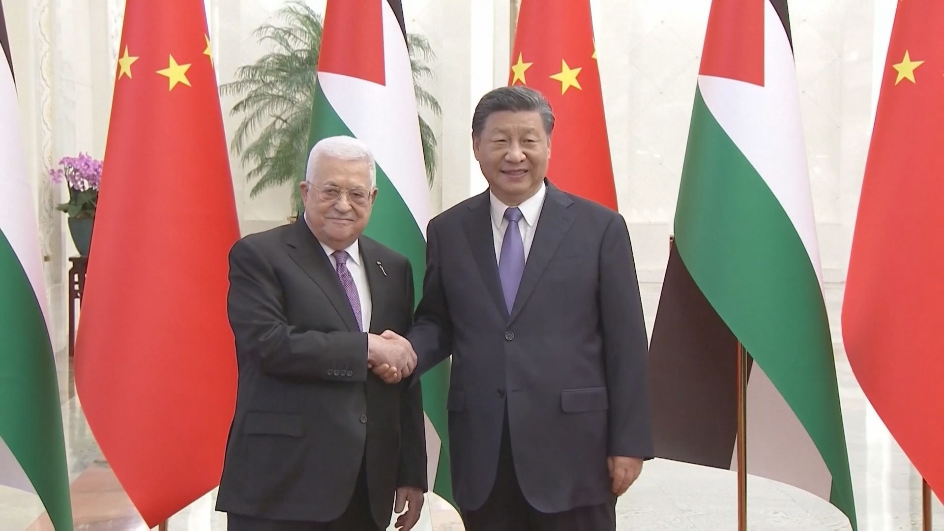 中国・パレスチナ首脳会談　習氏「パレスチナ問題、解決を」
