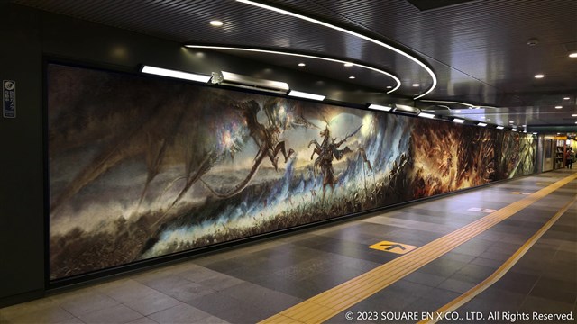 スクエニ、『ファイナルファンタジーXVI』の超巨大絵画が出現！　渋谷・梅田・福岡で「召喚獣合戦 勃発」広告ジャックを展開！