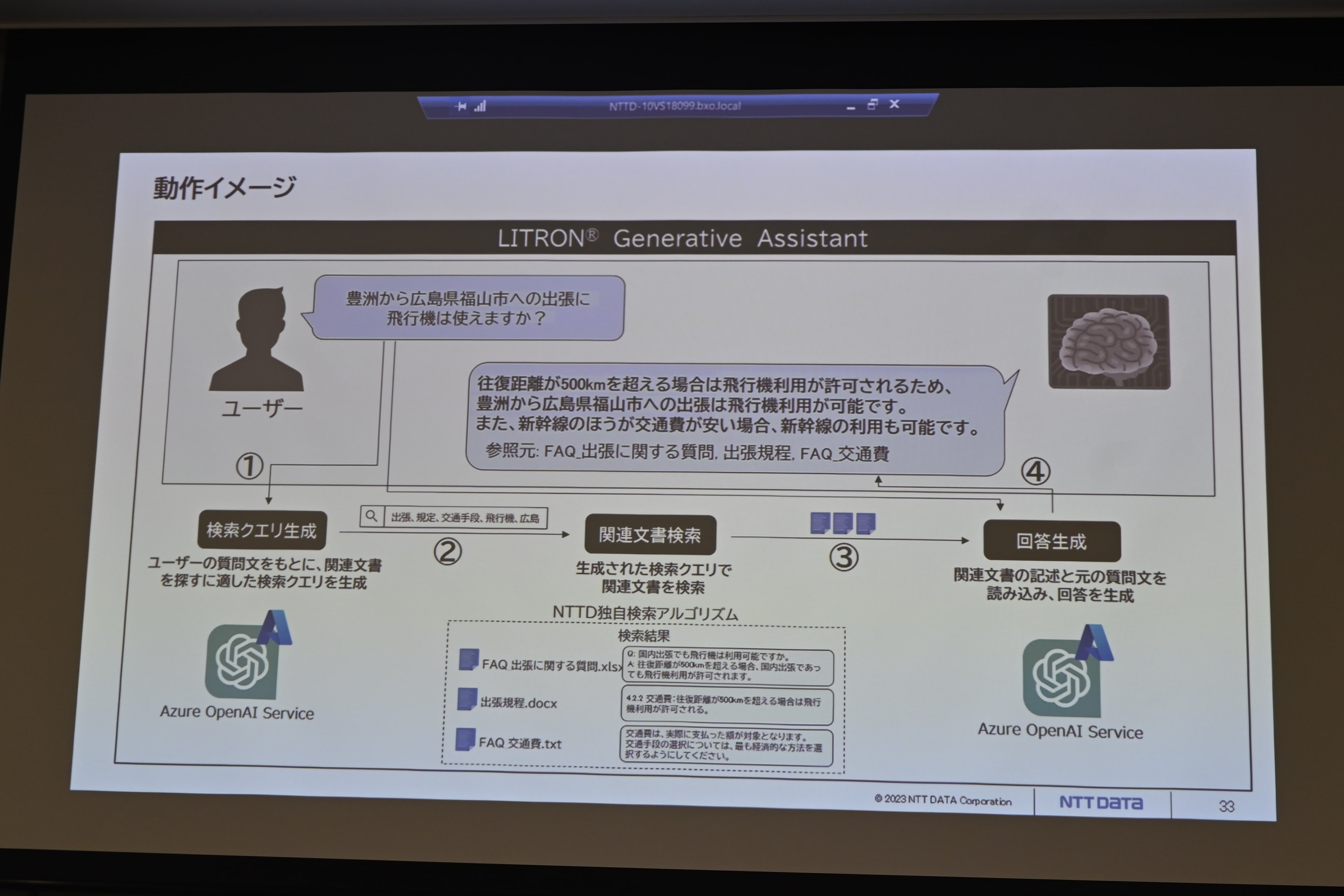 NTTデータ、生成AIサービス提供　データ連携させ回答文作成