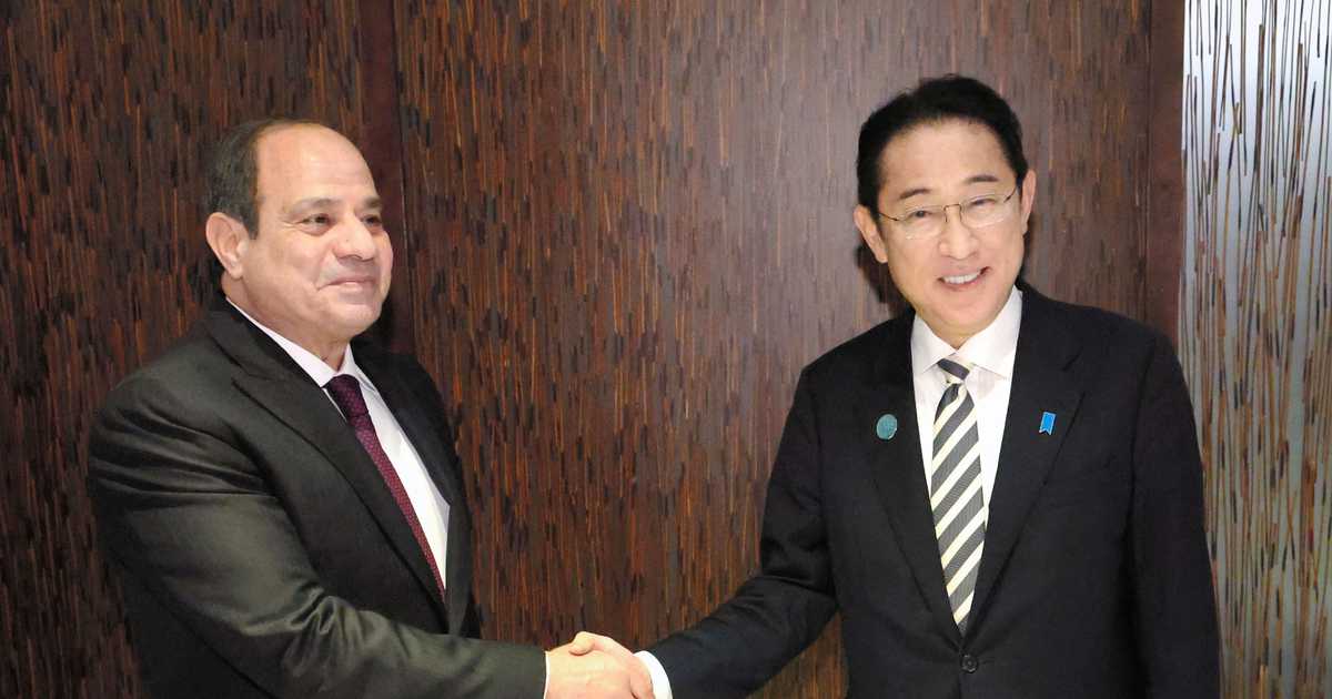 ガザ人道支援のエジプトに２・３億ドル支援表明　岸田首相がシｰシー大統領と会談