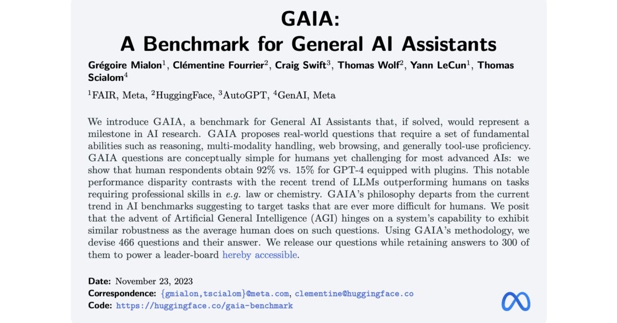 人だと正解率92％なのに、GPT-4だと15％になる新型テスト集「GAIA」　米Metaなどが開発