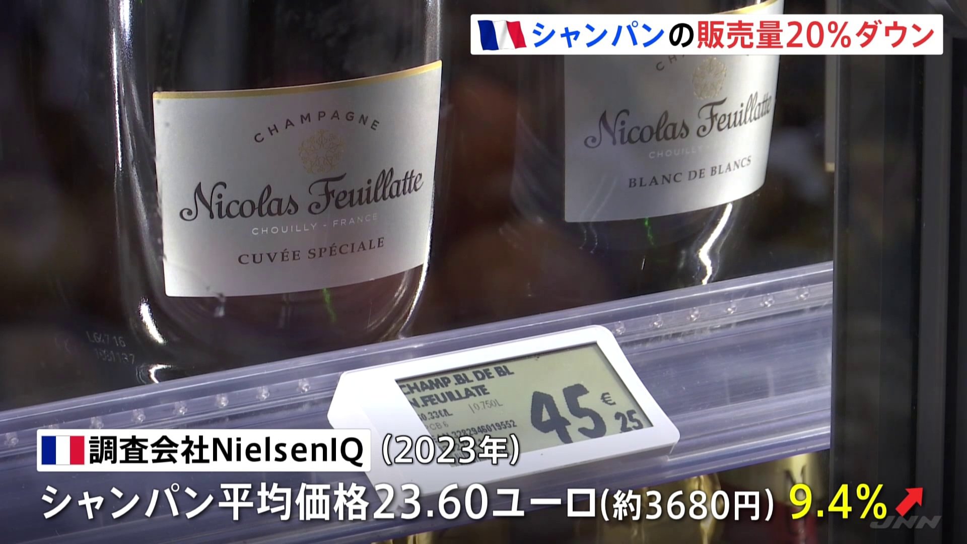 シャンパンの販売20％ダウン　物価高がフランスのクリスマスにも影