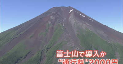 富士山の登山者　通行料1人2000円を導入へ　混雑や弾丸登山対策で入山料とは別に　山梨県
