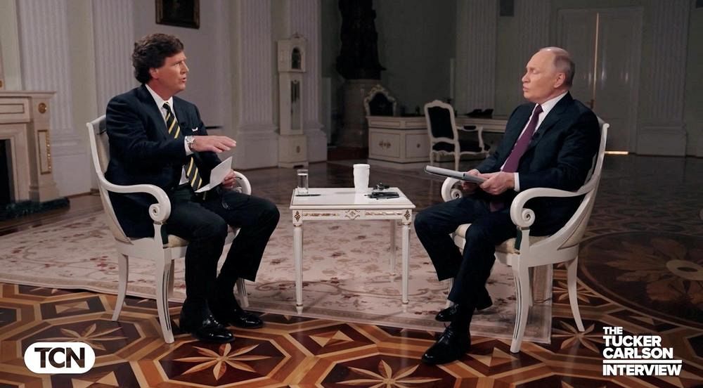 プーチン氏「米はロシア理解を」　侵攻後初、欧米メディアに訴え