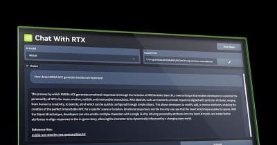 NVIDIA、PC上で動くカスタムAI「Chat with RTX」を無償公開