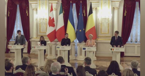 ウクライナ侵攻から2年、G7首脳 支援継続で一致