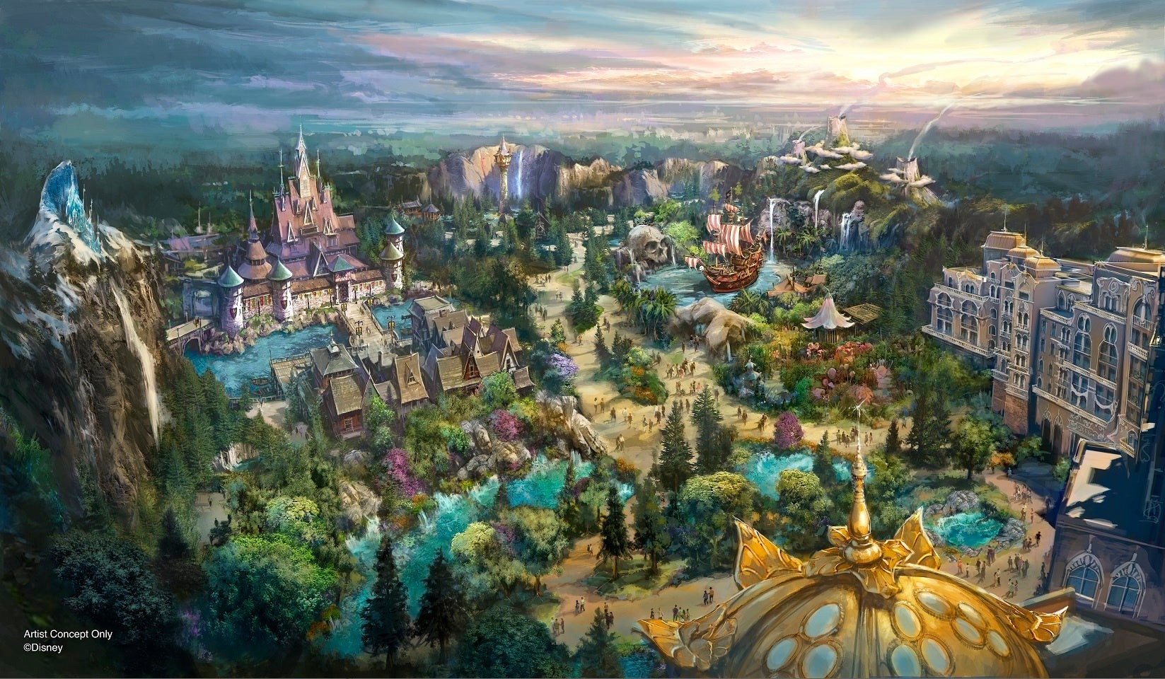 東京ディズニーシー、新エリア「ファンタジースプリングス」の施設詳細を公開　3つのエリアと1つのディズニーホテルで構成