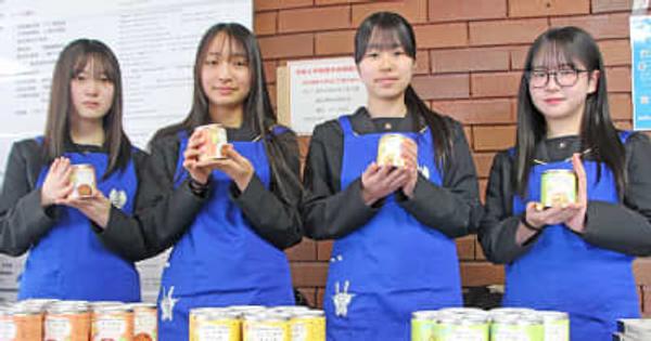 リゾット缶備蓄食に　岩手県内全域普及目指す　奥州・岩谷堂高生徒４人