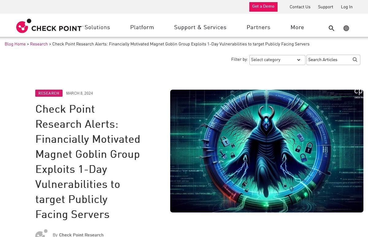 脆弱性を1日でサイバー攻撃に組み込む脅威グループ「Magnet Goblin」に注意