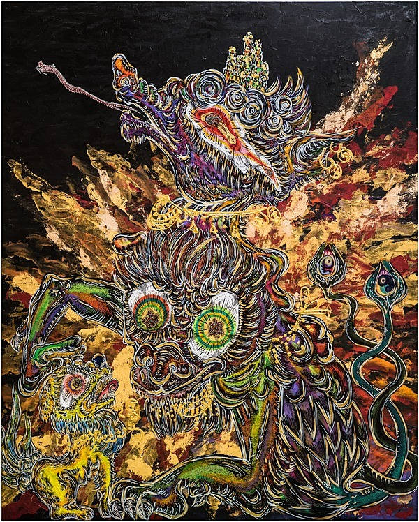 小松美羽　版画　芽吹く里山の春風の先で山犬様を見つける カタログ詳細（落札結果）｜SBIアートオークション
