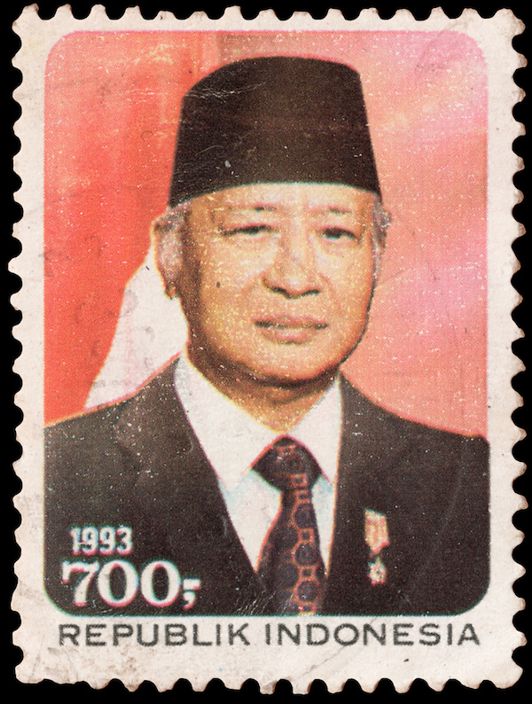 絶大な政治権力をふるったスハルト大統領（在任1967〜1998年）。任期中に切手が発行された。インドネシア経済が発展する一方、人権や汚職などの問題が残った。（写真：Wikimedia Commons）