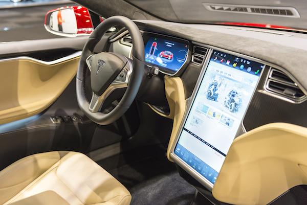 Tesla Model S electric luxury interior