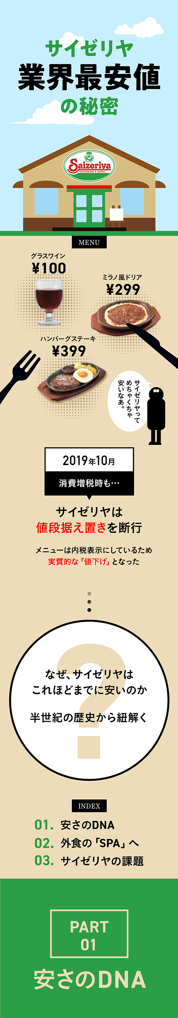 ビジュアル解説 最安値サイゼリヤだけが 実現していること