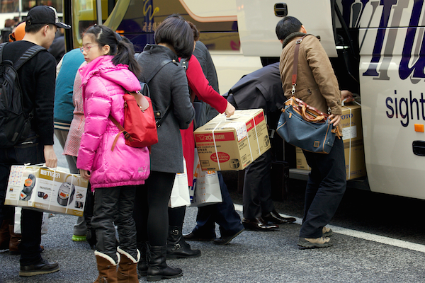 Asian Tourists Shopping in Tokyo during the  Lunar New Year Holiday