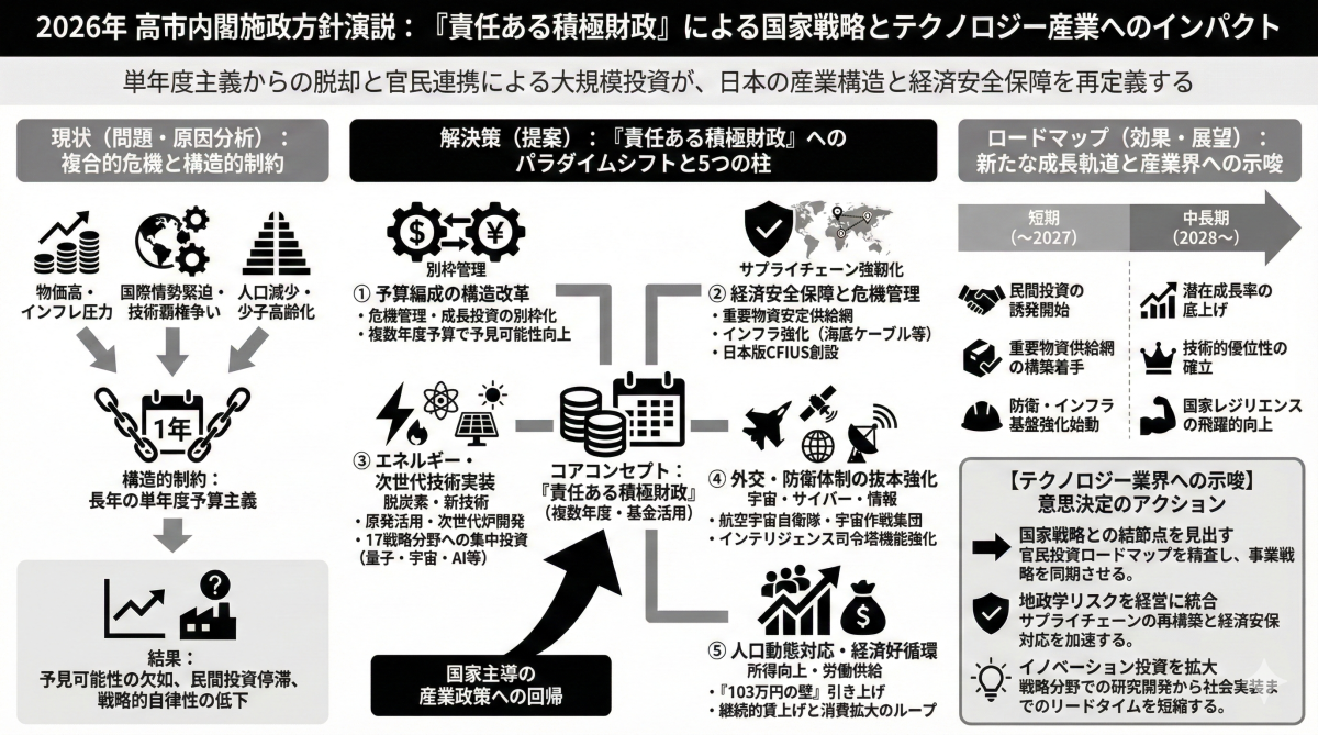 2026年高市政権の施政方針：責任ある積極財政と日本経済の針路