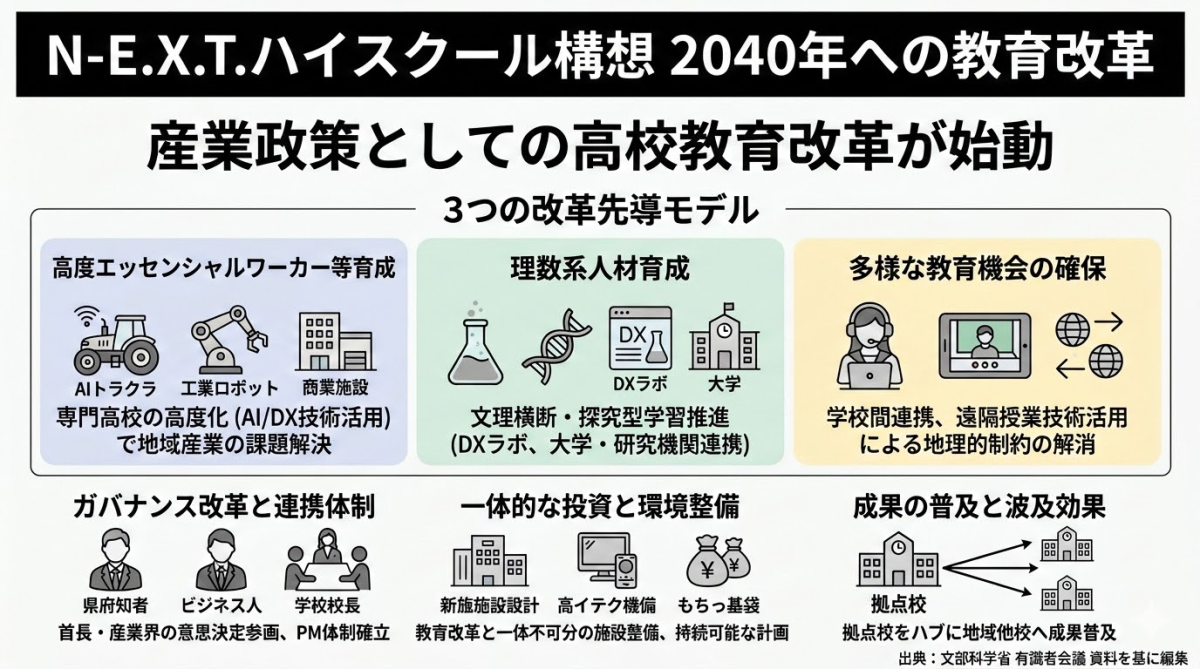 教育の根本的改革 2040年の労働需給ギャップに挑む「N-E.X.T.ハイスクール構想」