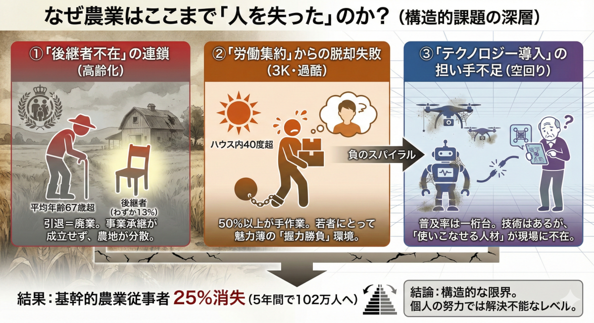 日本の農家が5年で25%消滅ーその空白が100兆円市場になる理由