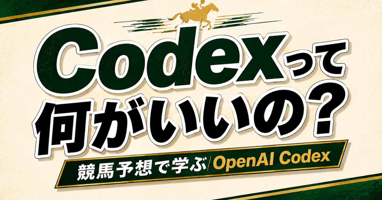実践】競馬を予想しながらCodexの機能を全部学んだ