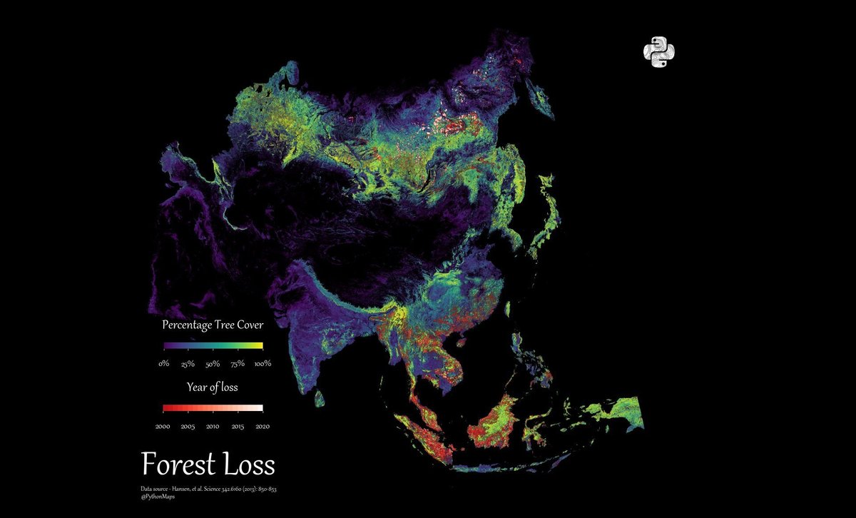 地図分析】森林消失地図の赤と白 ～シベリアと東南アジア、森が消えた
