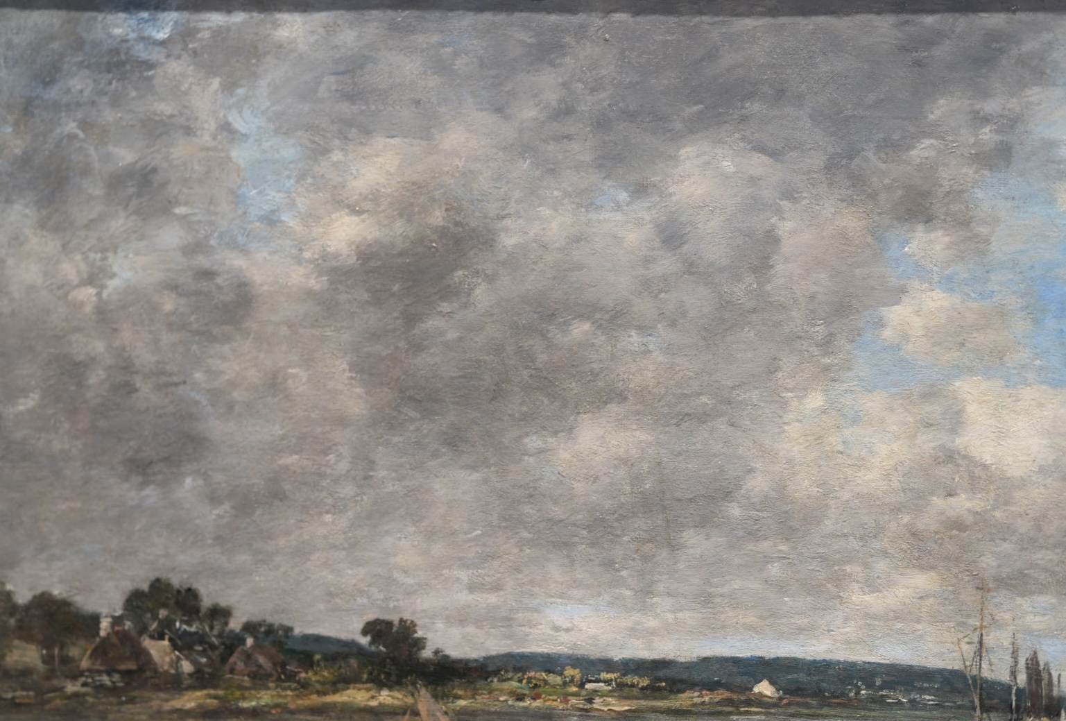 クロード・モネ　油絵　”Landscape ” 　変形サイズ　オルセー・ラベル付き クロード・モネ ー風景への問いかけ】 没後100年のモネ展! オルセー